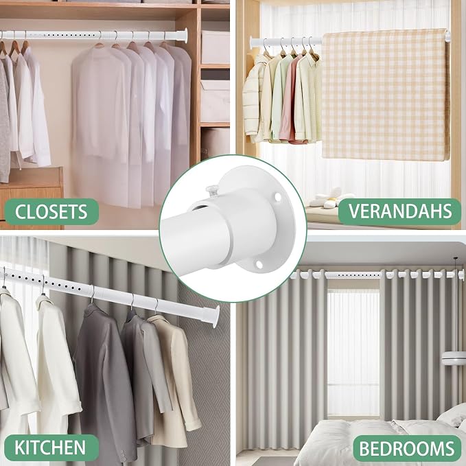 Closet Rods for Hanging Clothes, 1.3 Inch Diameter Heavy Duty Closet Rod 17-75 - Image 6