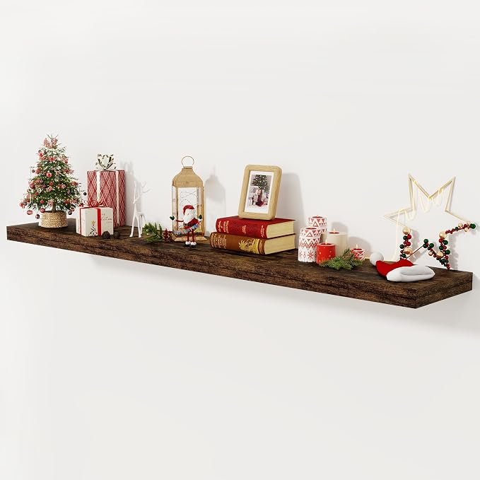 Fun Memories 72 Inch Floating Shelf, 12 Inch Deep Wall Shelf by FunMemories