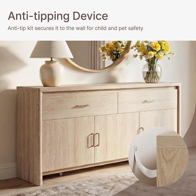 KISLOT 59" Sideboard Buffet Cabinet - Image 6