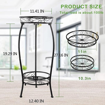 MOCORY Plant Stand Indoor Outdoor 2 Tier 25" Tall Metal Potted Holder Flower - Image 3