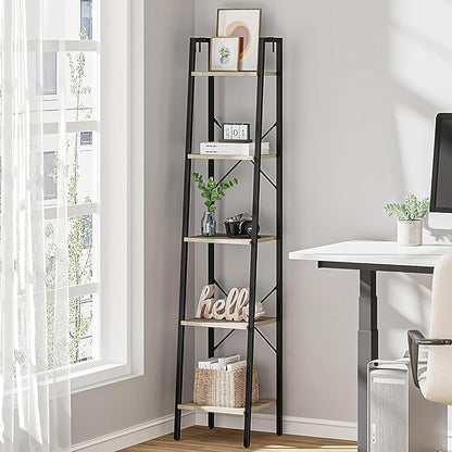Hzuaneri Ladder Shelf, Freestanding Corner Storage Shelf | Bookcase by Hzuaneri