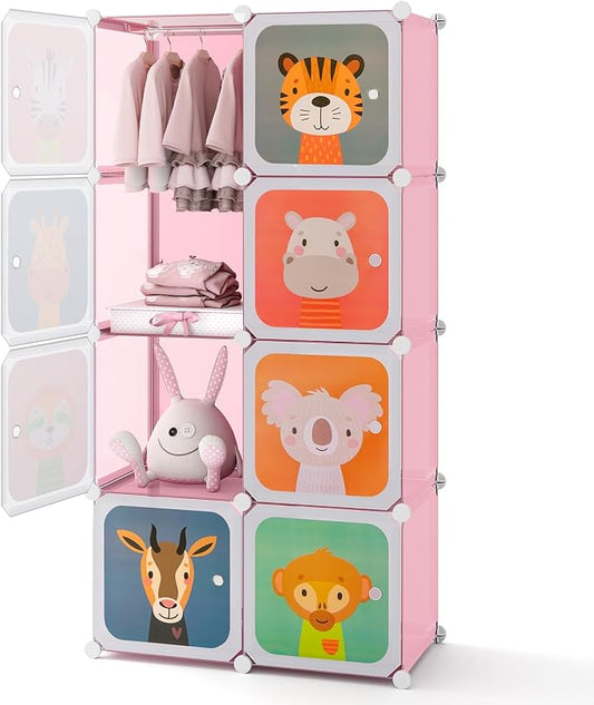 HONEY JOY Kids Wardrobe Closet, Baby Cartoon Clothes Storage Organizer by HONEYJOY