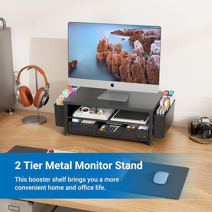 Monitor Riser, Laptop Stand for Desk, Office Desk Organizer and Accessories - Image 2
