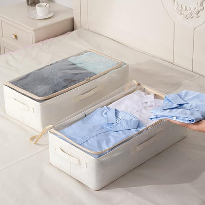 Under Bed Storage Bins Frame Storage Box Oxford Fabric Sturdy Underbed - Image 2