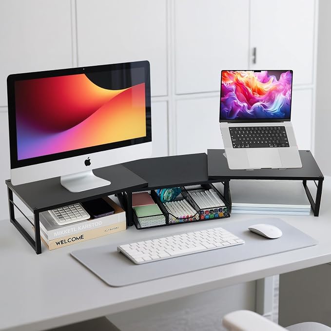 OPNICE Dual Monitor Stand Riser, Desk Organizer - Image 7