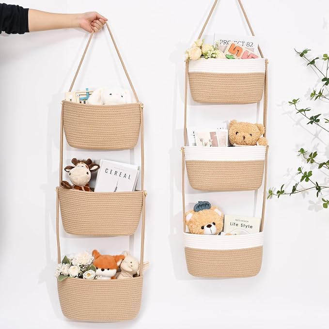 Hanging Basket, 3-Tier Woven Wall Basket - Image 8