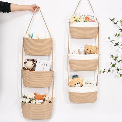 Hanging Basket, 3-Tier Woven Wall Basket - Image 8