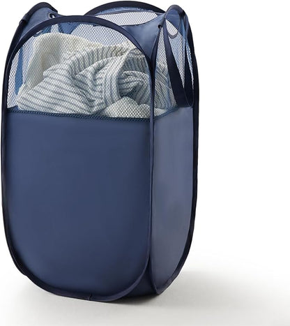TECHMILLY Pop Up Foldable Laundry Basket, Mesh Laundry Hamper by TECHMILLY