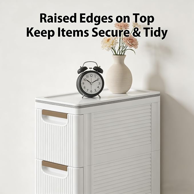 Storage Drawers on Wheels, 3-Drawer Slim Rolling Storage Cart - Image 7