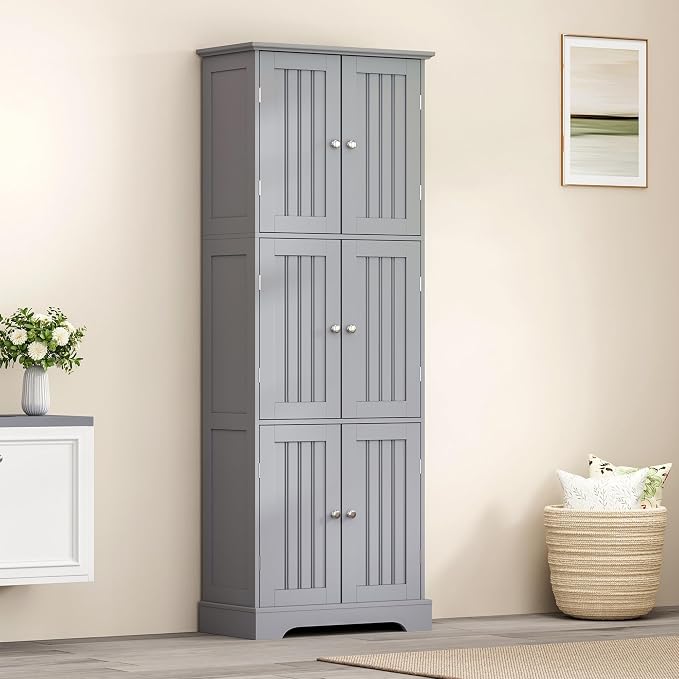 ChooChoo 63.2" Tall Bathroom Storage Cabinet - Image 2