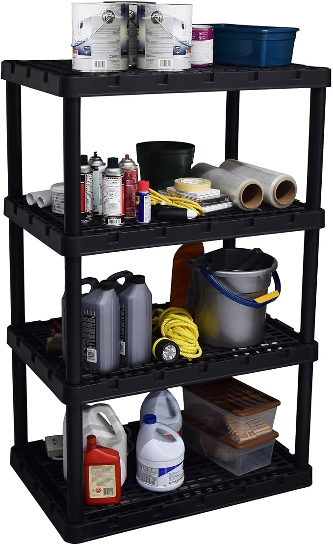 Gracious Living 3 Pack XL Heavy-Duty Storage Shelves, Knect-A-Shelf 4-Shelf - Image 8