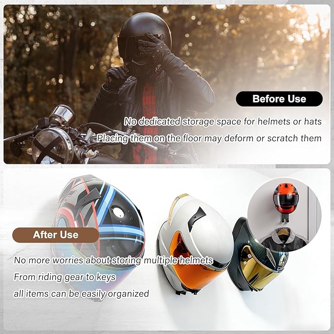Motorcycle Helmet Holder Wall Mount - Image 2