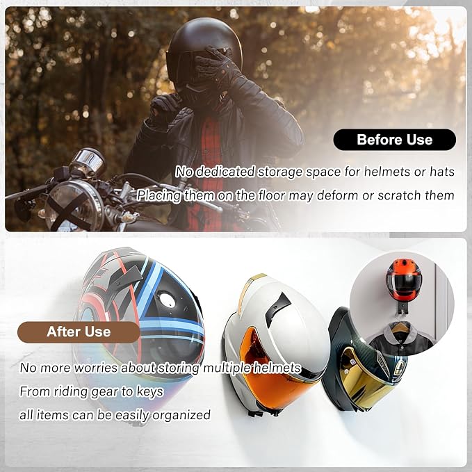 Motorcycle Helmet Holder Wall Mount - Image 2