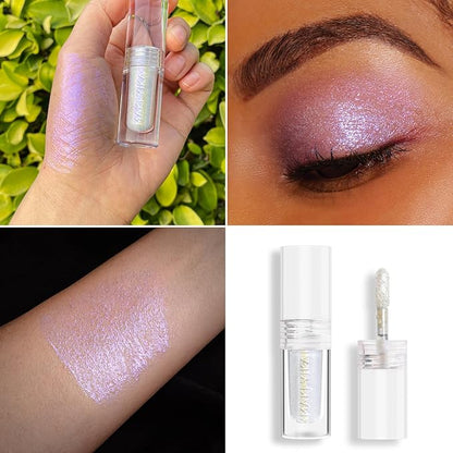 MAKI YIKA Glitter Eyeshadow Silver Multichrome Eyeshadows Long Lasting - Image 2