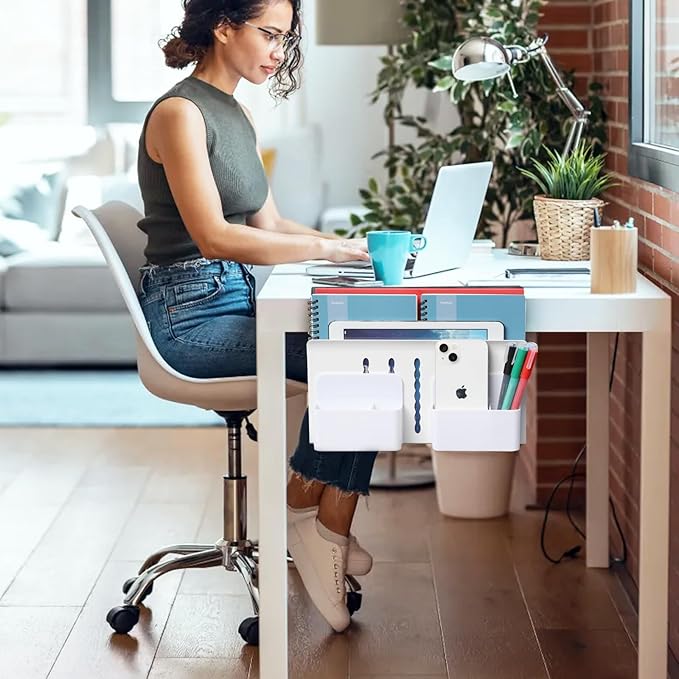 MAXECHO Desk Side Storage, Under Desk Laptop Mount, Table Side Hanging File - Image 7