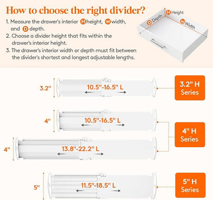 Lifewit 6 Pack 5" High Drawer Dividers - Image 3