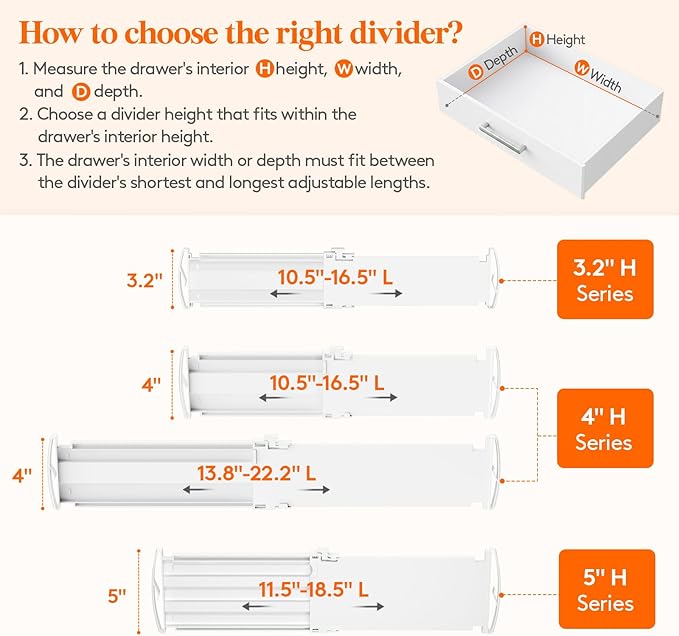 Lifewit 8 Pack 5" High Drawer Dividers - Image 3