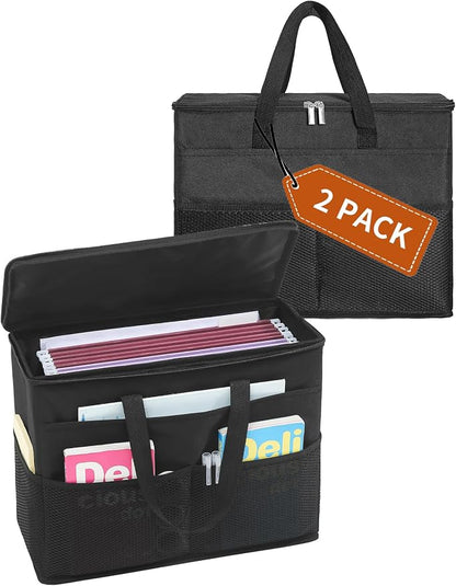 Qozary 2 Pack File Folder Organizer Box-Hanging File Tote Bag by Qozary