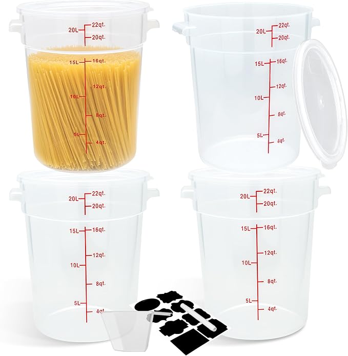 4 Pack Round Food Storage Containers by BIEAMA