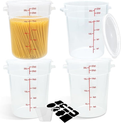 4 Pack Round Food Storage Containers by BIEAMA