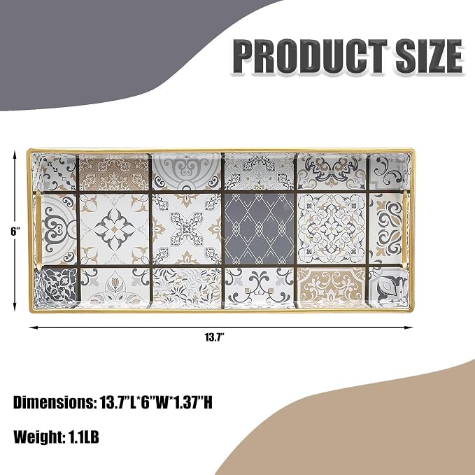 Bathroom Vanity Tray for Countertop, Small Plastic Toilet Tank Tray Versatile - Image 4