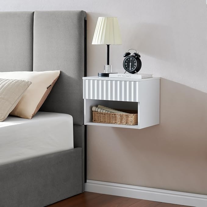 Floating Nightstand with Fluted Drawer by BuildHom