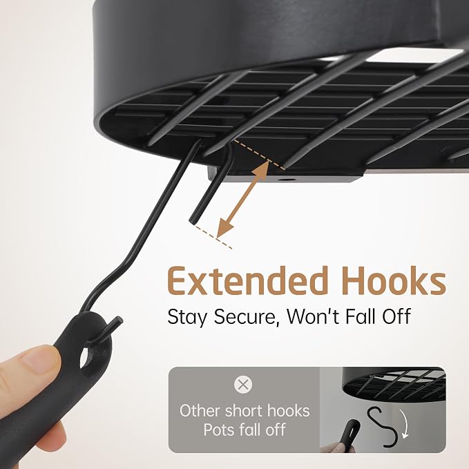 KES 48 Inch Large Hanging Pot Rack Ceiling Mount - Image 9