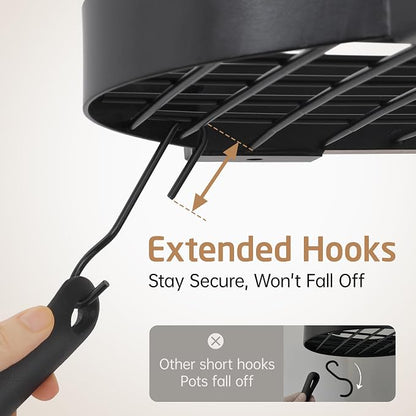 KES 48 Inch Large Hanging Pot Rack Ceiling Mount - Image 9