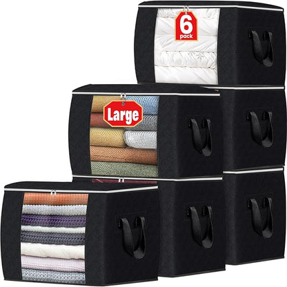 Fab totes 24 Gallons Clothes Storage, Foldable Thick Fabric Blanket Storage Bags by Fabtotes
