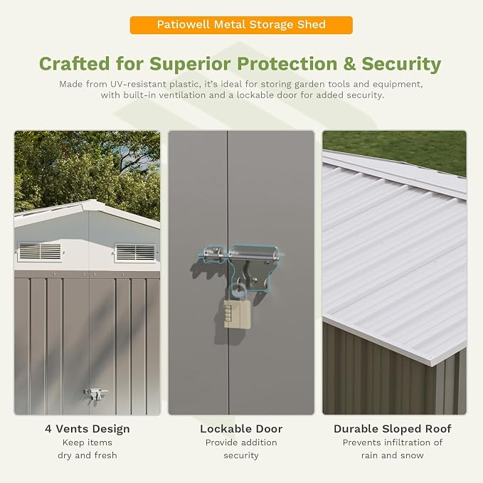 Patiowell 10 x 12 FT Outdoor Storage Shed - Image 4