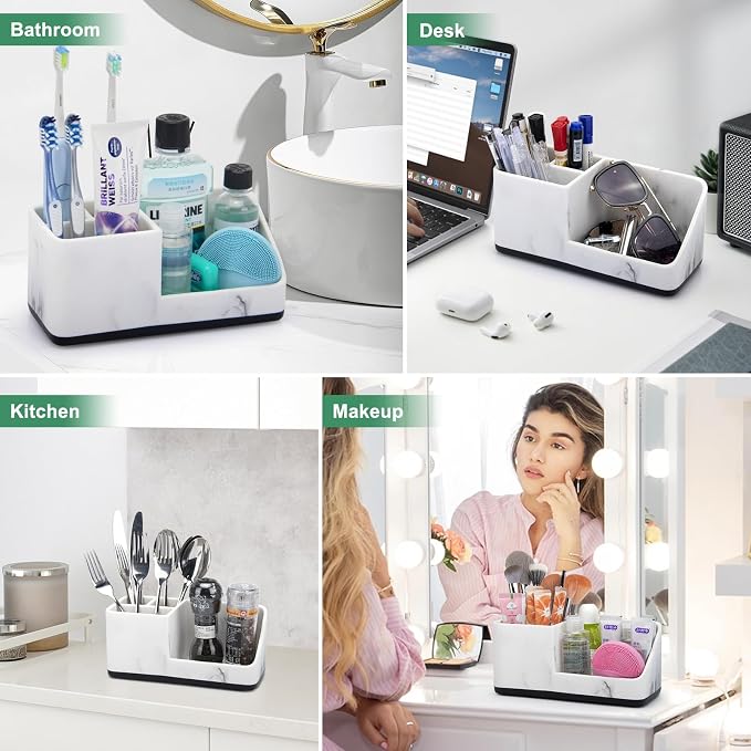 Marble Bathroom Counter Organizer, Kids Electric Toothbrush and Toothpaste - Image 7