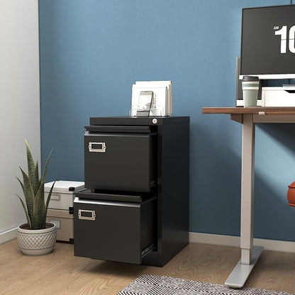 2-Drawer File Cabinet, 16.3" Deep Vertical Metal Filing Cabinet - Image 7
