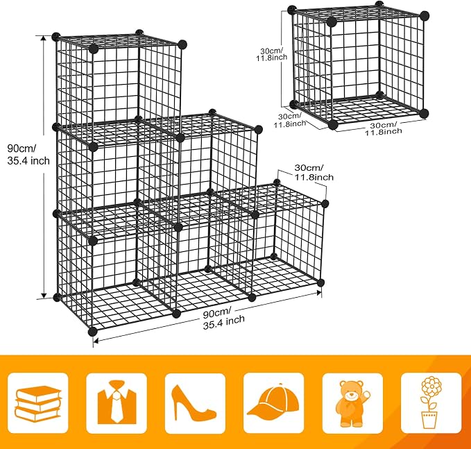 HUBSON Wire Cube Storage Organizer, Book/Toy/Craft/Potted Plants and petCloset - Image 3