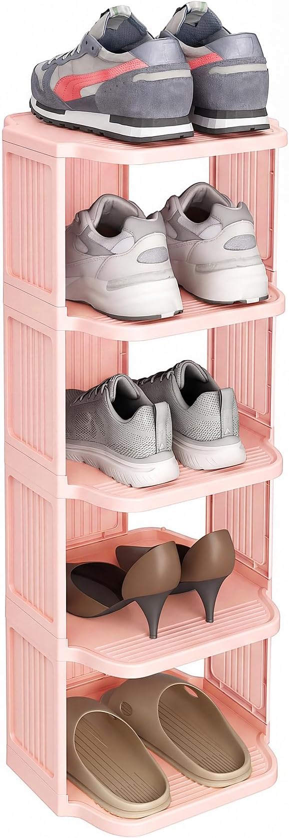 Kitstorack 5-Tier Vertical Plastic Shoe Rack, Freestanding Stackable Shoe by Kitstorack