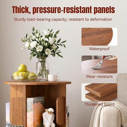 5-Tier 360° Rotating Bookshelf, Round Floor Standing Bookcase - Image 5