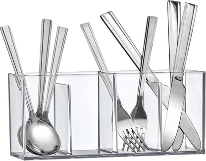 Amazing Abby - Glamour - Acrylic 4-Compartment Makeup Organizer, Transparent - Image 3