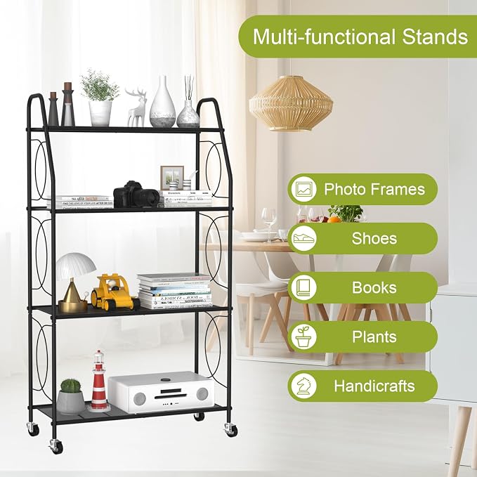 VyGrow 4 Tier Plant Stand with Wheels, Plant Shelf - Image 3