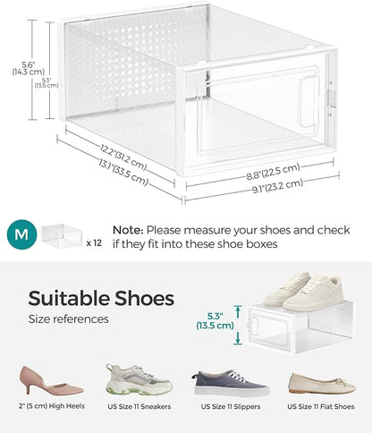 SONGMICS Shoe Boxes, Stackable Clear Plastic Boxes - Image 6