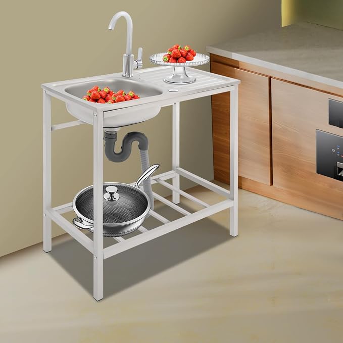 Free Standing Stainless Steel Sink 30" Commercial Sinks - Image 6