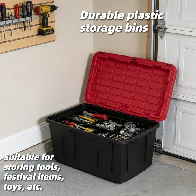 27 Gallon Storage Bins with Lids, Heavy-Duty Plastic Storage Totes with - Image 5