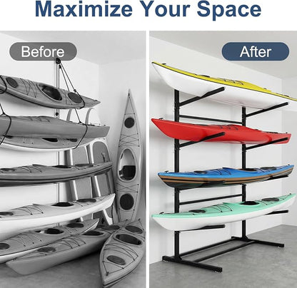 LILYPELLE Kayak Storage Rack, Heavy Duty Kayak Rack, Wall Mount, Freestanding - Image 8