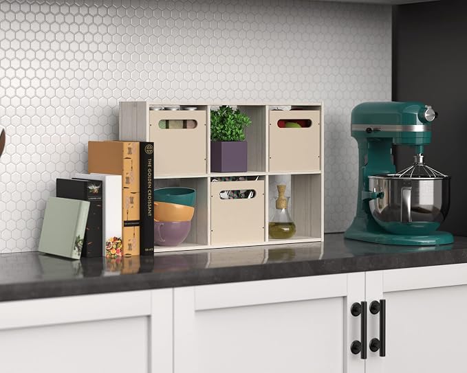 ClosetMaid 5430 Mini 6-Cube Desktop or Wall Mount Organizer, Bleached Walnut - Image 11