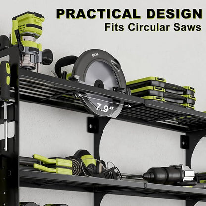 64" Power Tool Organizer Wall Mount, 16 Slots, 3-Tier Drill & Cordless Tool - Image 5