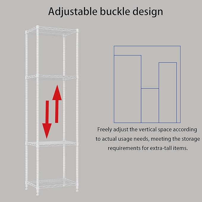 REGILLER 6 Wire Shelving Steel Storage Rack Adjustable Unit Shelves - Image 6