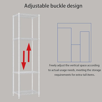 REGILLER 6 Wire Shelving Steel Storage Rack Adjustable Unit Shelves - Image 6