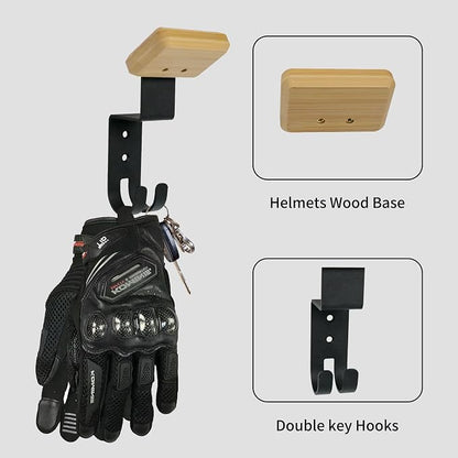 2-Pack Helmet Holder Wall Mount, Helmet Hanger, Motorcycle Gear Rack - Image 2