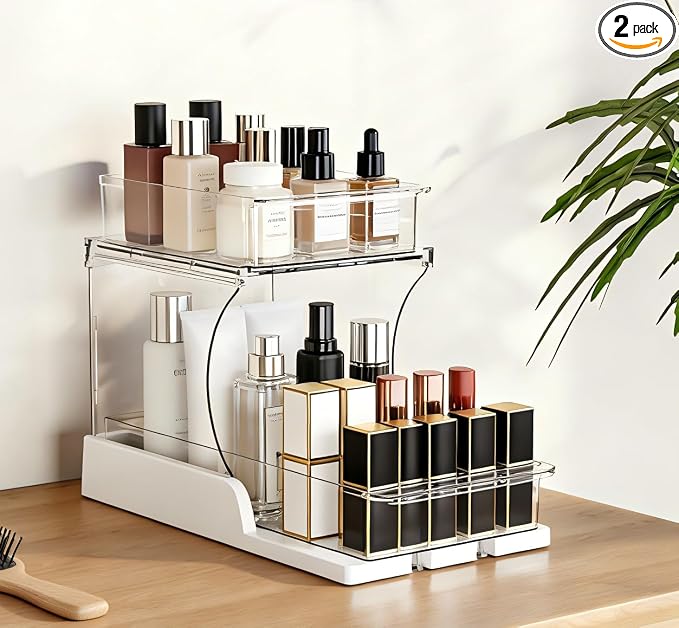 Attelite Makeup Organizer 2-Tier Makeup Storage Cosmetics Organizer by Attelite