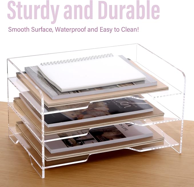 SANRUI Acrylic Paper Organizer Letter Tray - Image 6