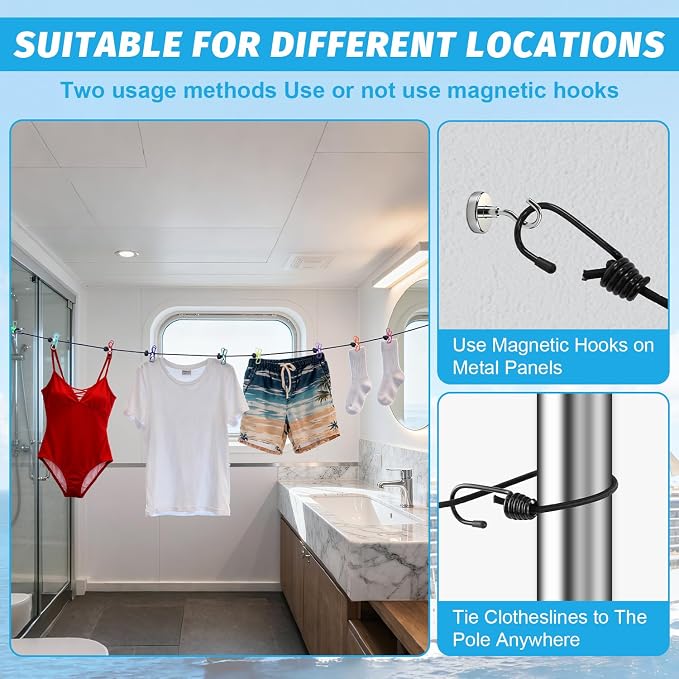 Travel Clothesline for Cruise Retractable Clothesline - Image 3