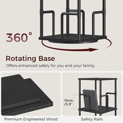 MAHANCRIS 4-Tier Rotating Bookshelf, Freestanding Corner Bookshelf, 360° - Image 6